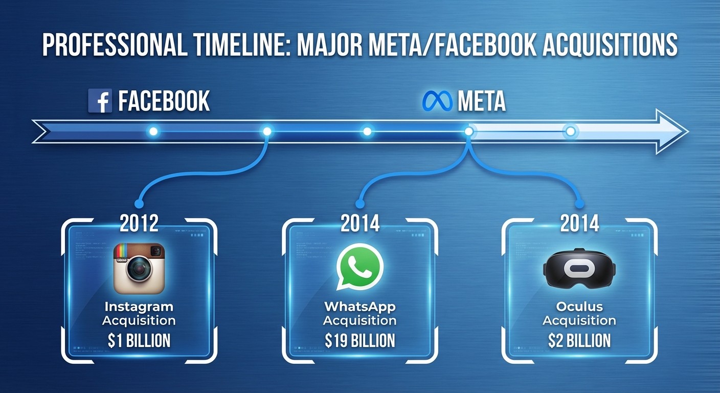 Meta Facebook Acquisition Timeline Infographic